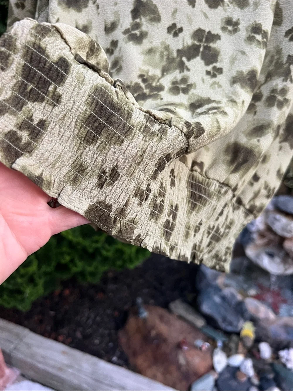 Michael Kors Olive Green Floral-Print Tunic Top